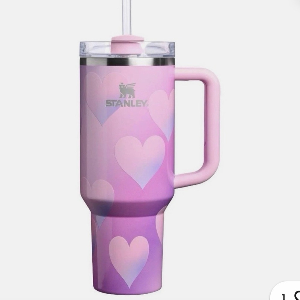 Stanley Pink Heart Travel Tumbler with Handle 40oz